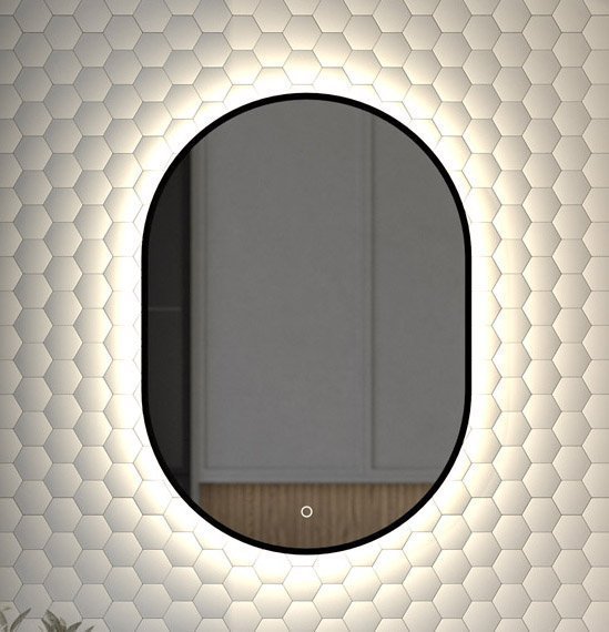 

Зеркало Defesto Aura DF 2923S 50x70, с нейтральной подсветкой, сенсорный выключатель, черное