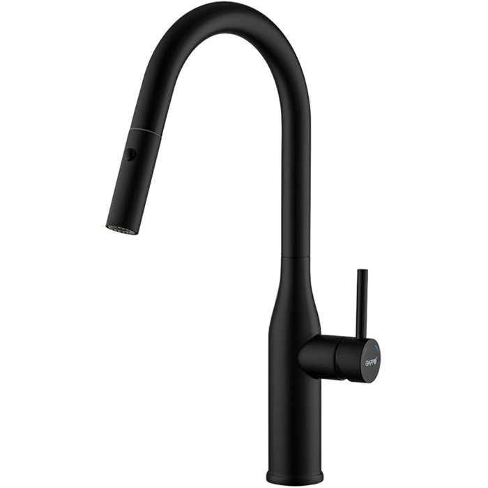 Смеситель для кухни с выдвижной лейкой Gappo G4398-46, цвет черный - фото 1