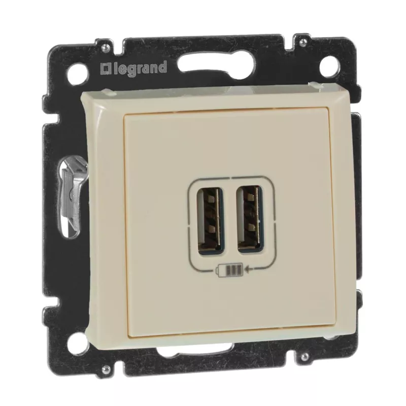   Santehnika Room Розетка USB двойная Legrand Valena 240V/5V 2400mA слоновая кость 774170