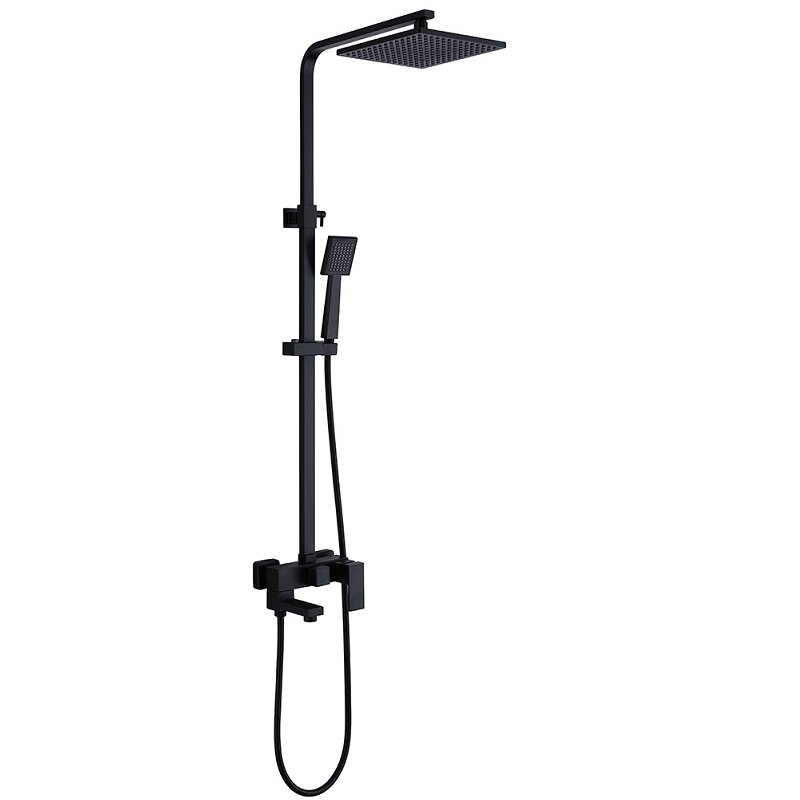 Душевая стойка ABBER Daheim AF8216BL с изливом, черный матовый