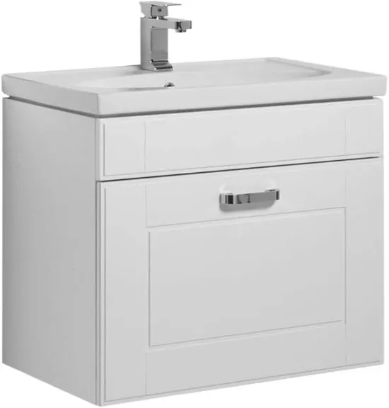 

Тумба с раковиной Aquanet Рондо 70 1 ящик, Белый