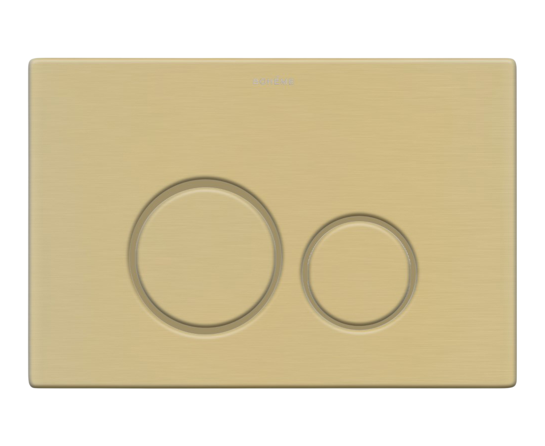 

Кнопка смыва для унитаза Boheme 649-MG нержавеющая сталь, цвет matt gold, ультраплоская