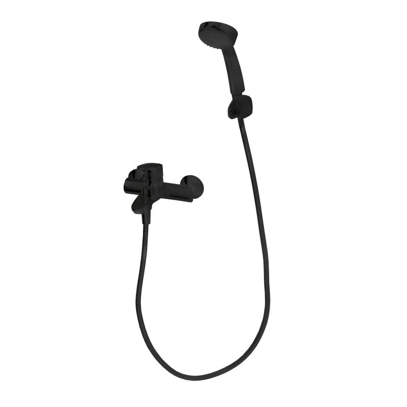 

Смеситель для ванны короткий излив Bravat Drop, черный (F64898BM-B)