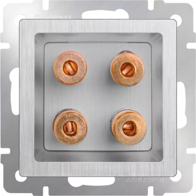 

Акустическая розетка Werkel х4 серебряная рифленая WL09-AUDIOx4 4690389085024