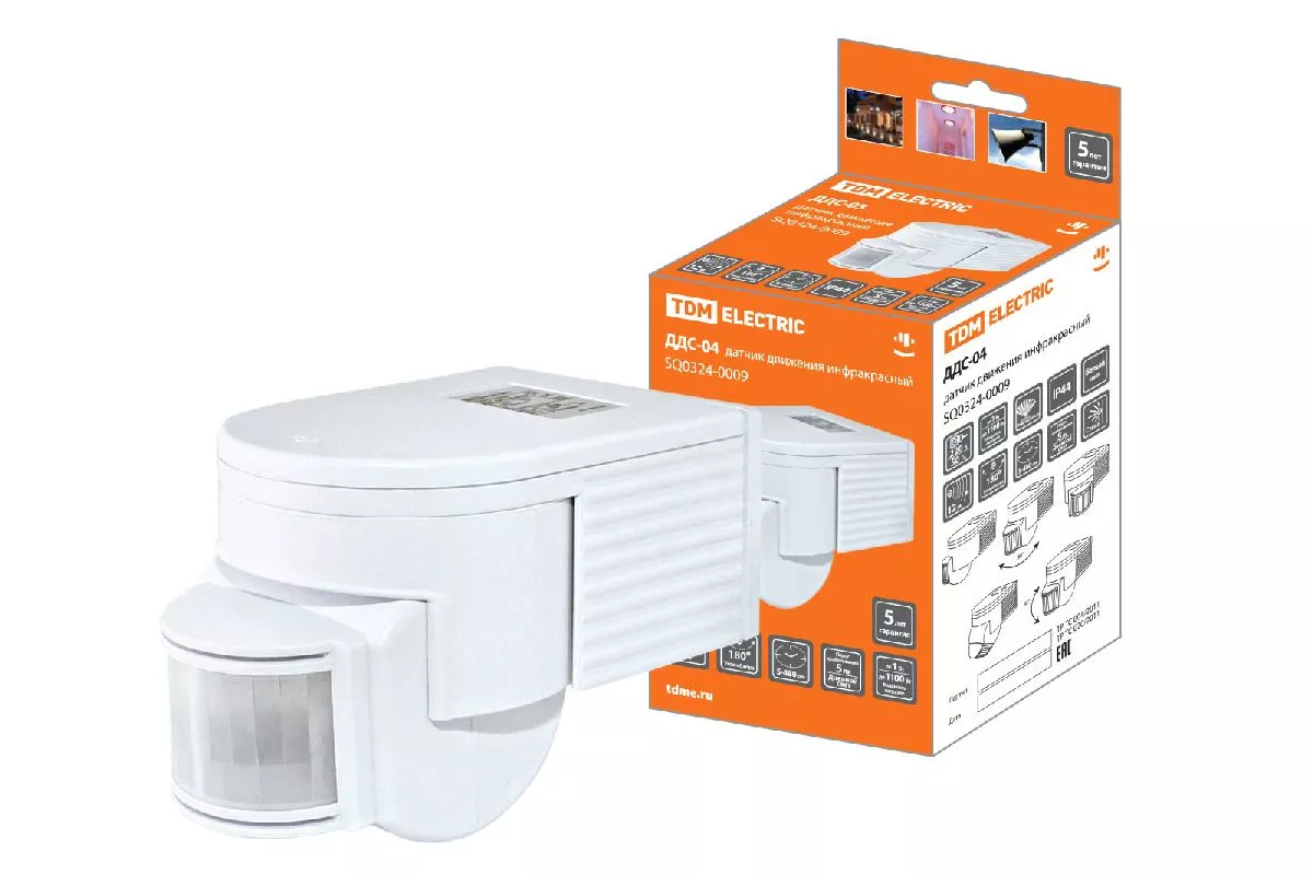 

Датчик движения инфракрасный TDM Electric ДДС-04 SQ0324-0009