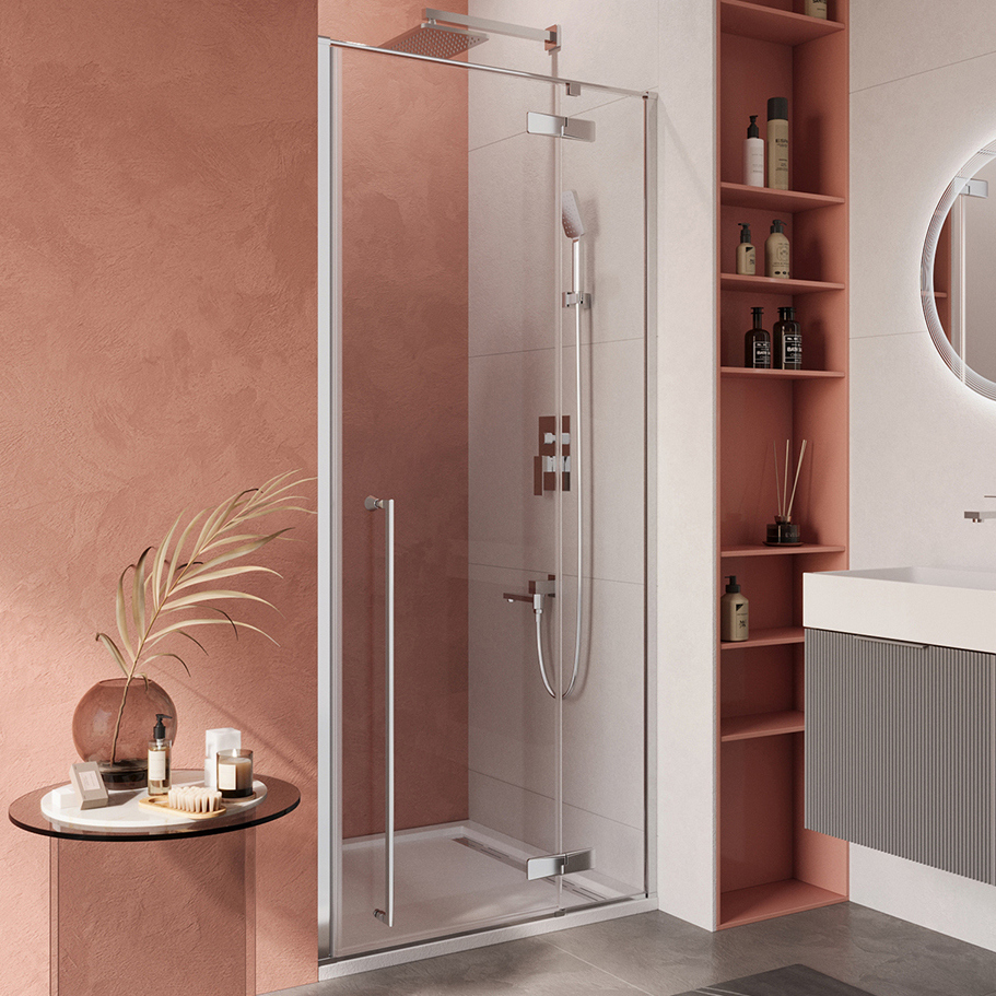 

Душевая дверь в нишу Cezares Liner B-12 R 90 см, профиль хром, стекло прозрачное