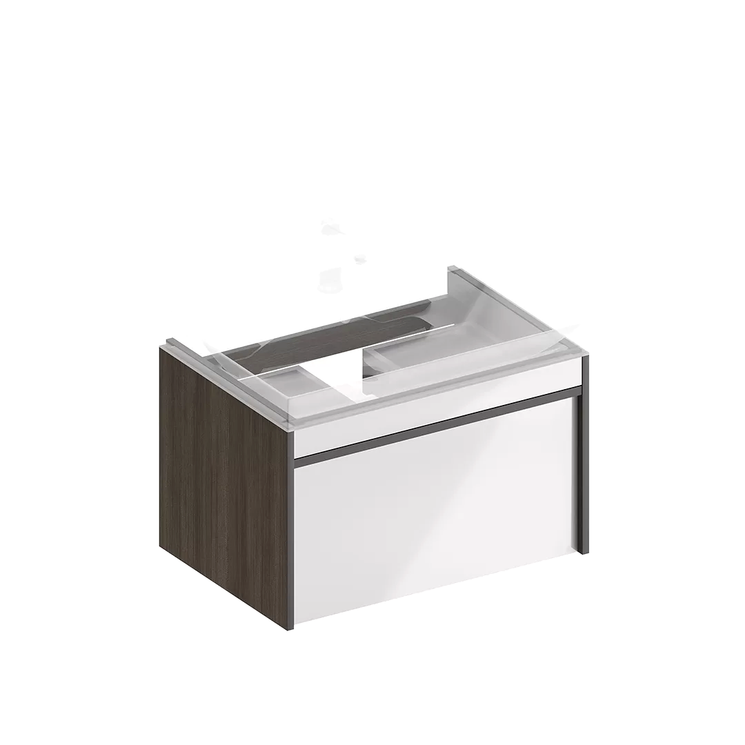 

Тумба под раковину без столешницы KERAMA MARAZZI Modula 70 подвесная, арабика, глянцевая белая