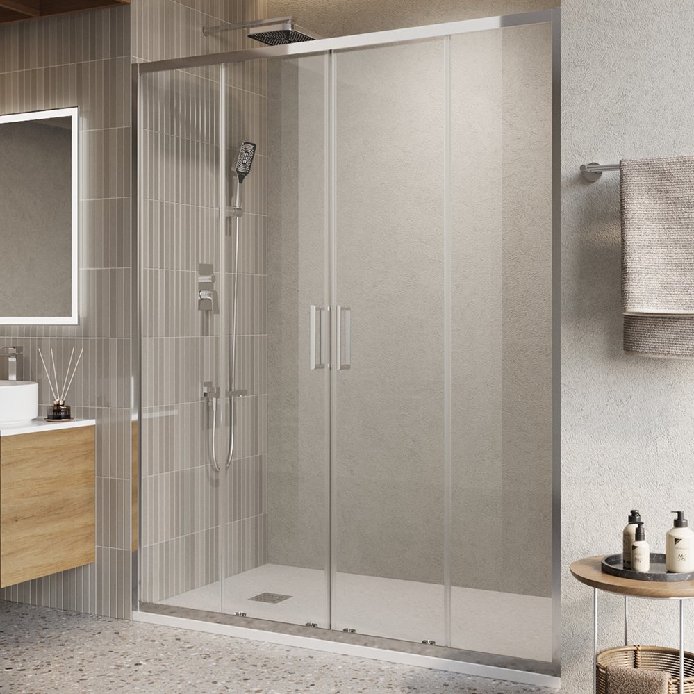 

Душевая дверь в нишу BelBagno Luce BF-2-160-C-Cr профиль хром, стекло прозрачное