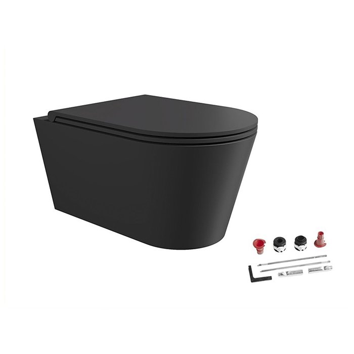 

Alice комплект: Унитаз HIDE Round 57х37, подвесной, безободковый, с сиденьем и крышкой с микролифтом, с набором для крепления, чёрный матовый