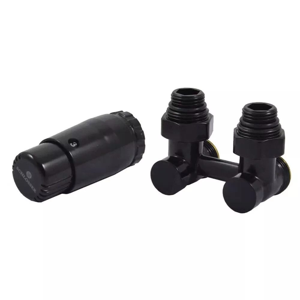 

Комплект узла нижнего подкл SCHLOSSER угловой STANDARD 3/4 (Ral 9005) с термогол. М30х1,5, ниппеля 1/2Х3/4