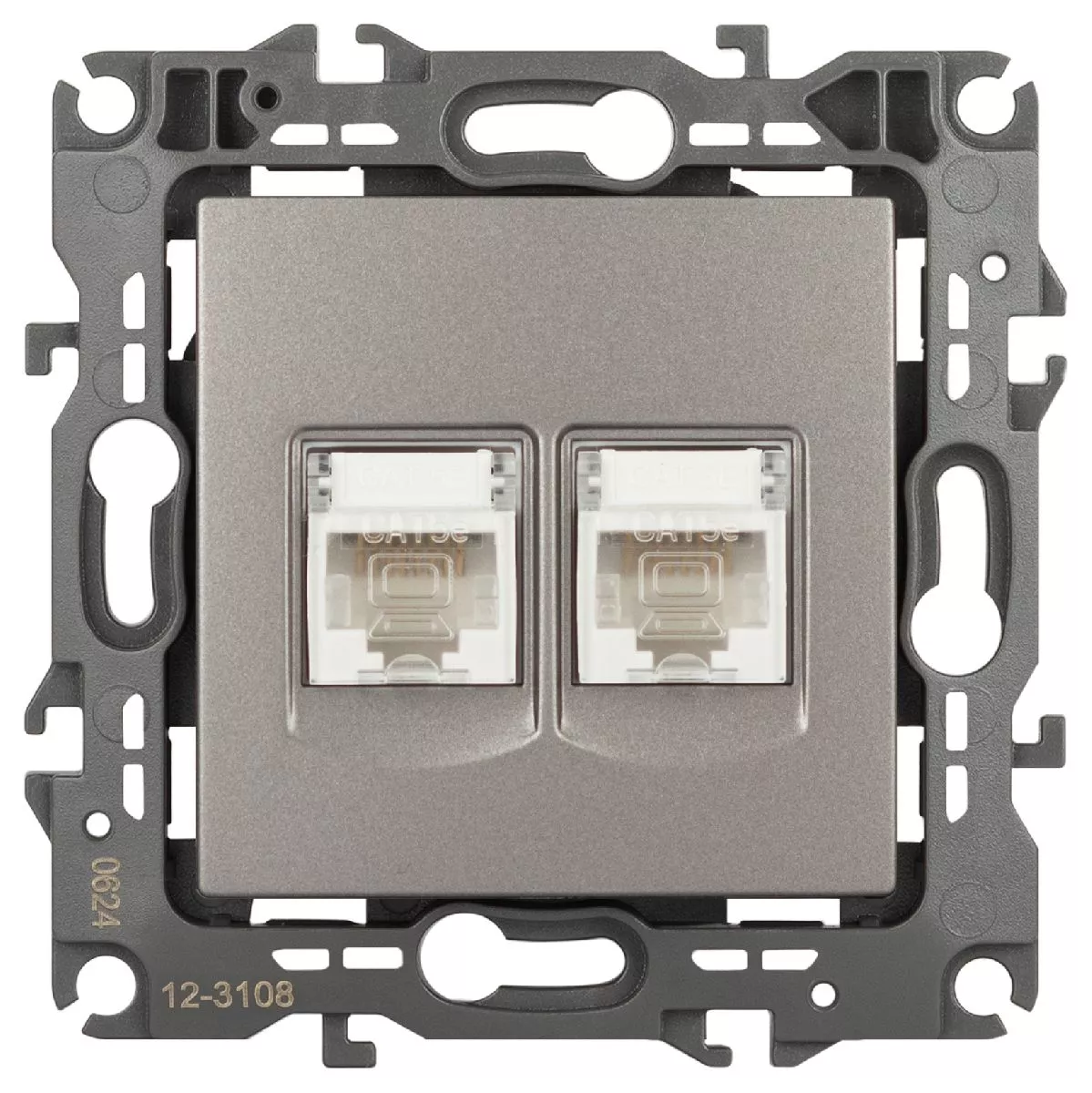

Розетка компьютерная двойная RJ45 Эра 12-3108-16 Б0065665