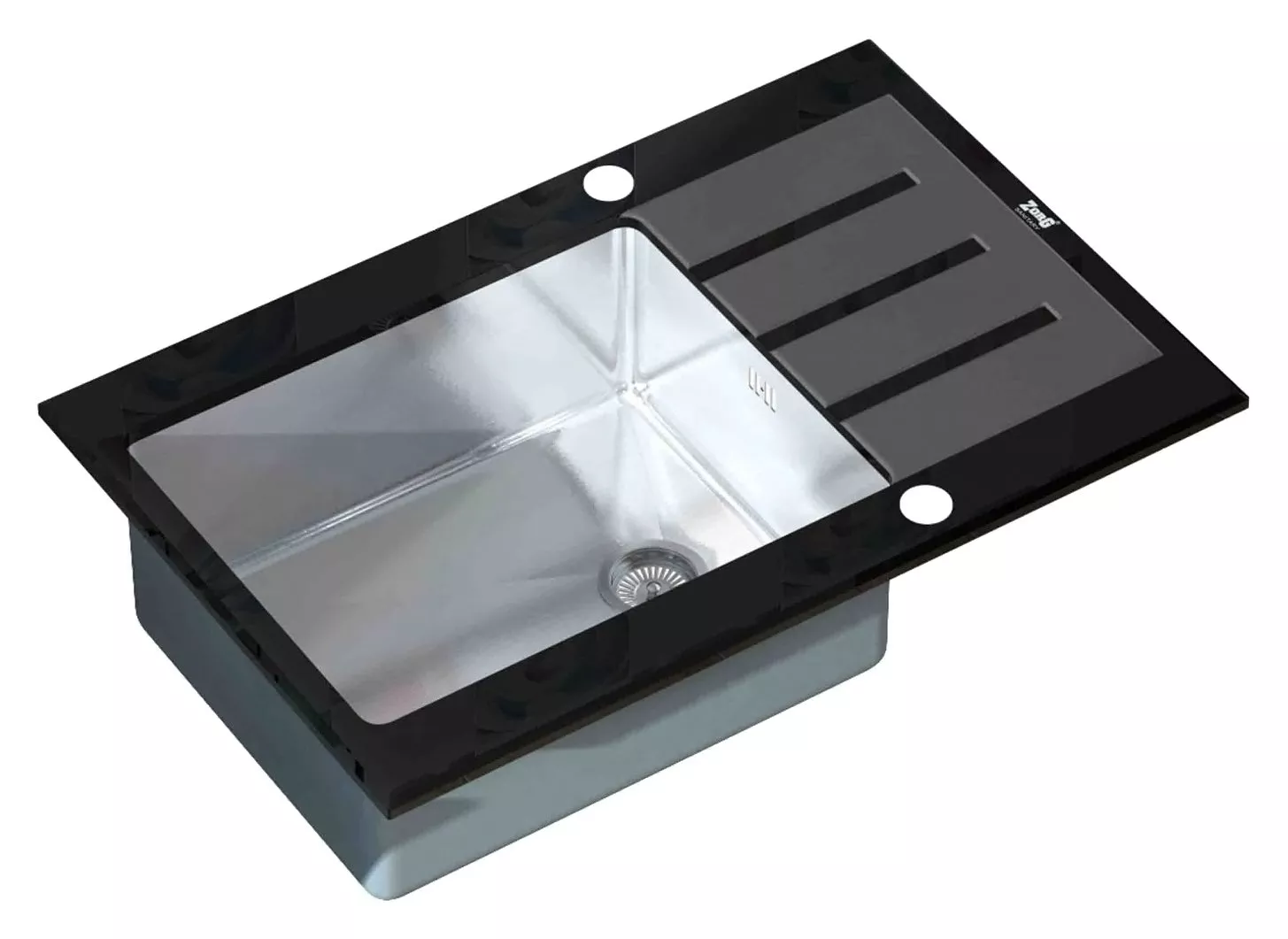 

Мойка кухонная Zorg Inox Glass GL-7851-BLACK черное стекло