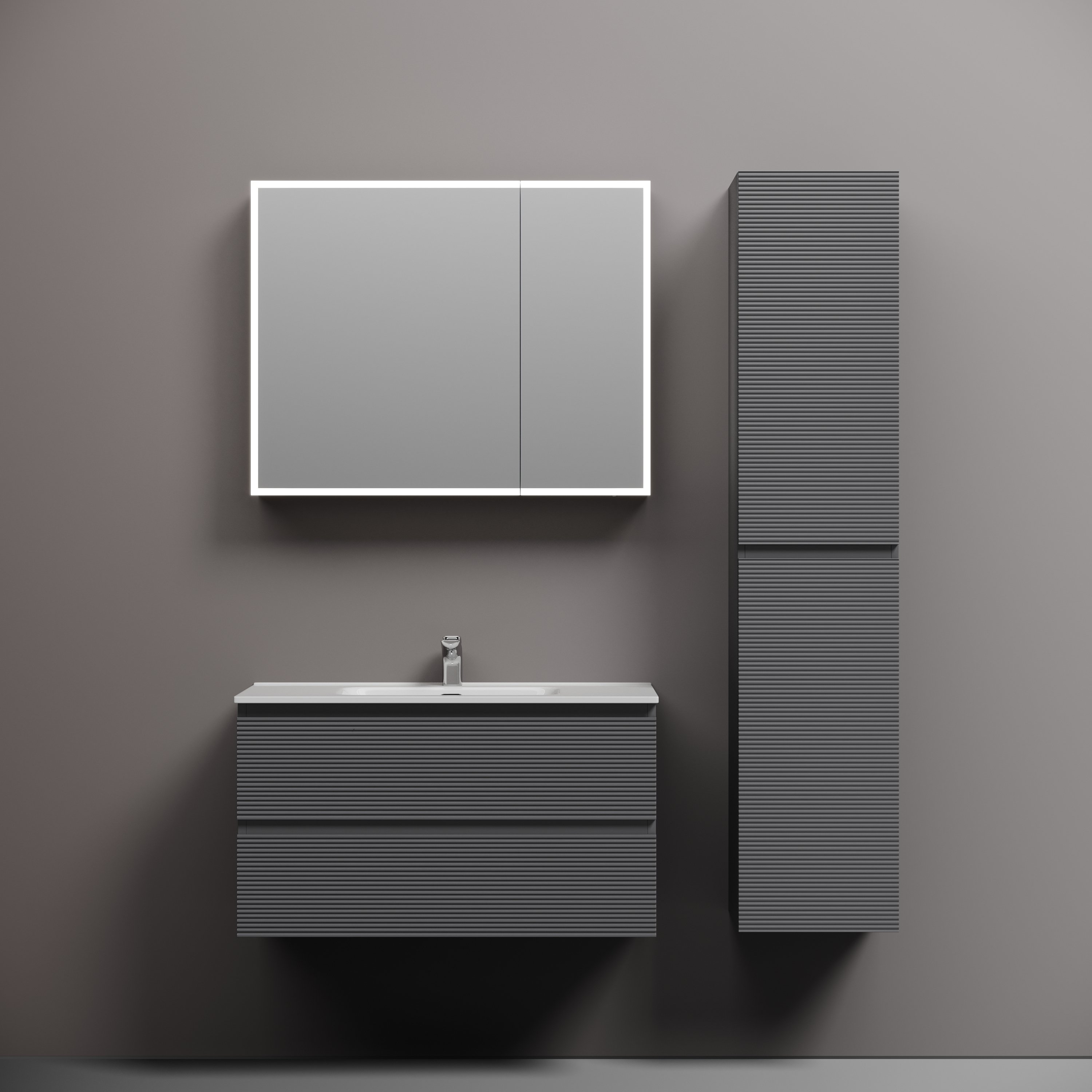 

Мебель для ванной комнаты Sancos Folk 90 grey soft, раковина CN7002
