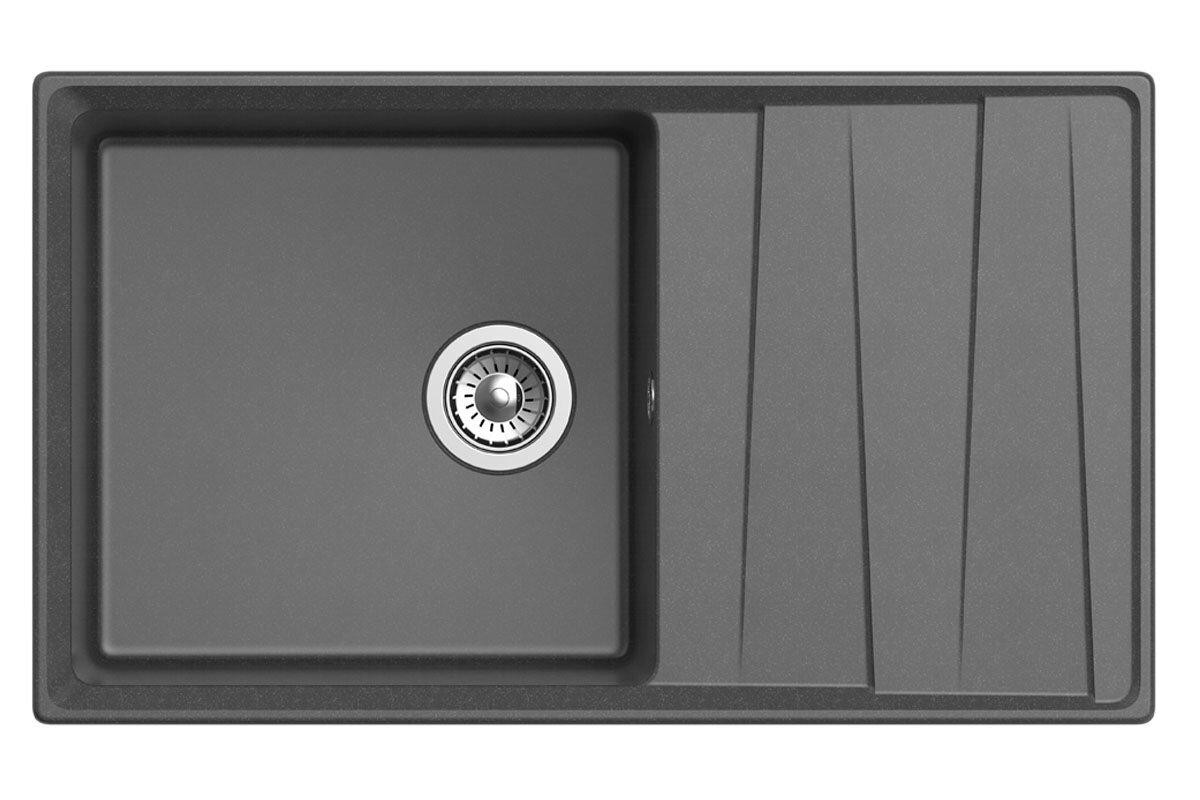 GRANFEST Мойка мрамор LEVEL, GF-LV-860L, чаш+кр 860*500, графит