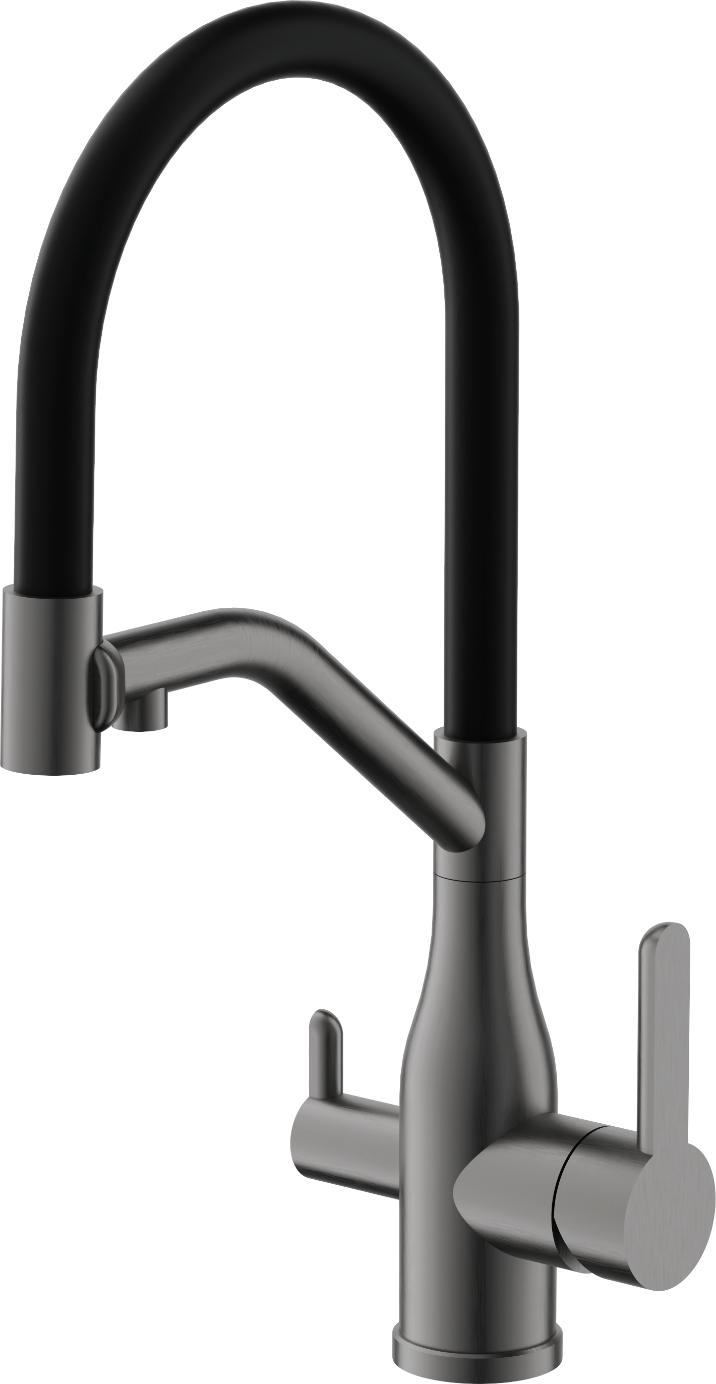 

Смеситель для кухни BELZ B78815-3 с гибким изливом, оружейная сталь