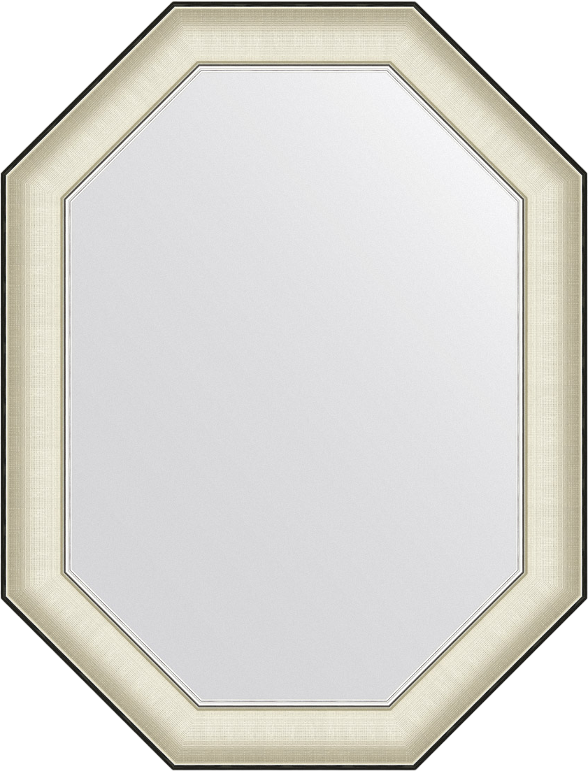 

Зеркало Evoform Octagon BY 7444 64х84 белая кожа с хромом, в багетной раме