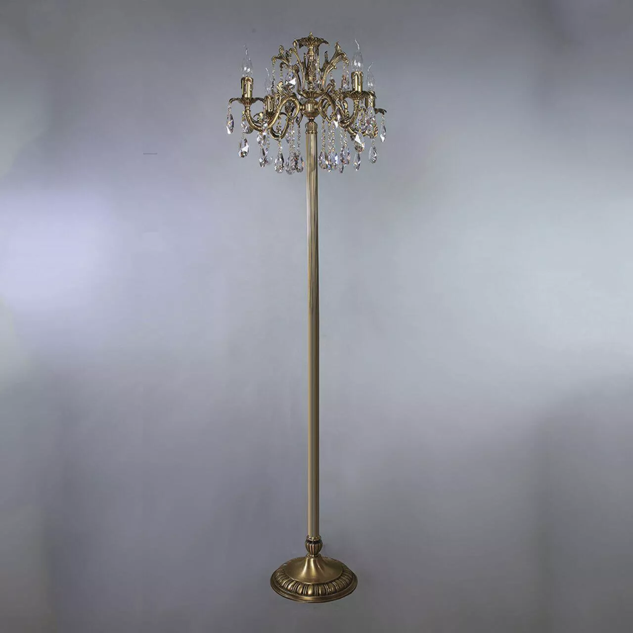 

Торшер Ambiente Granada 2118F/4 AB Tear Drop бронза, хрусталь