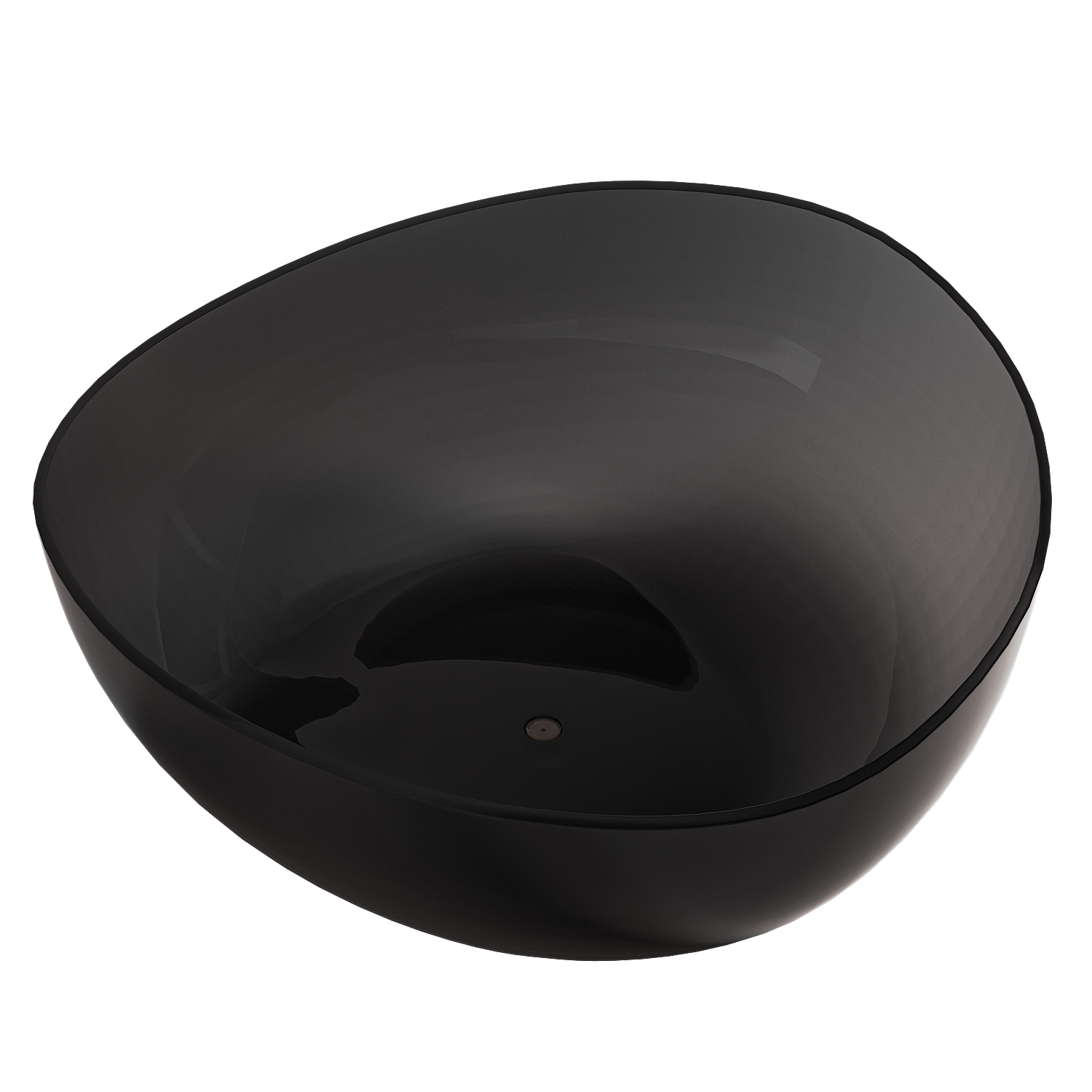 Отдельностоящие ванны Акриловая ванна Abber Kristall AT9705 Onyx 150x150 см, отдельностоящая, черная, круглая, с донным клапаном