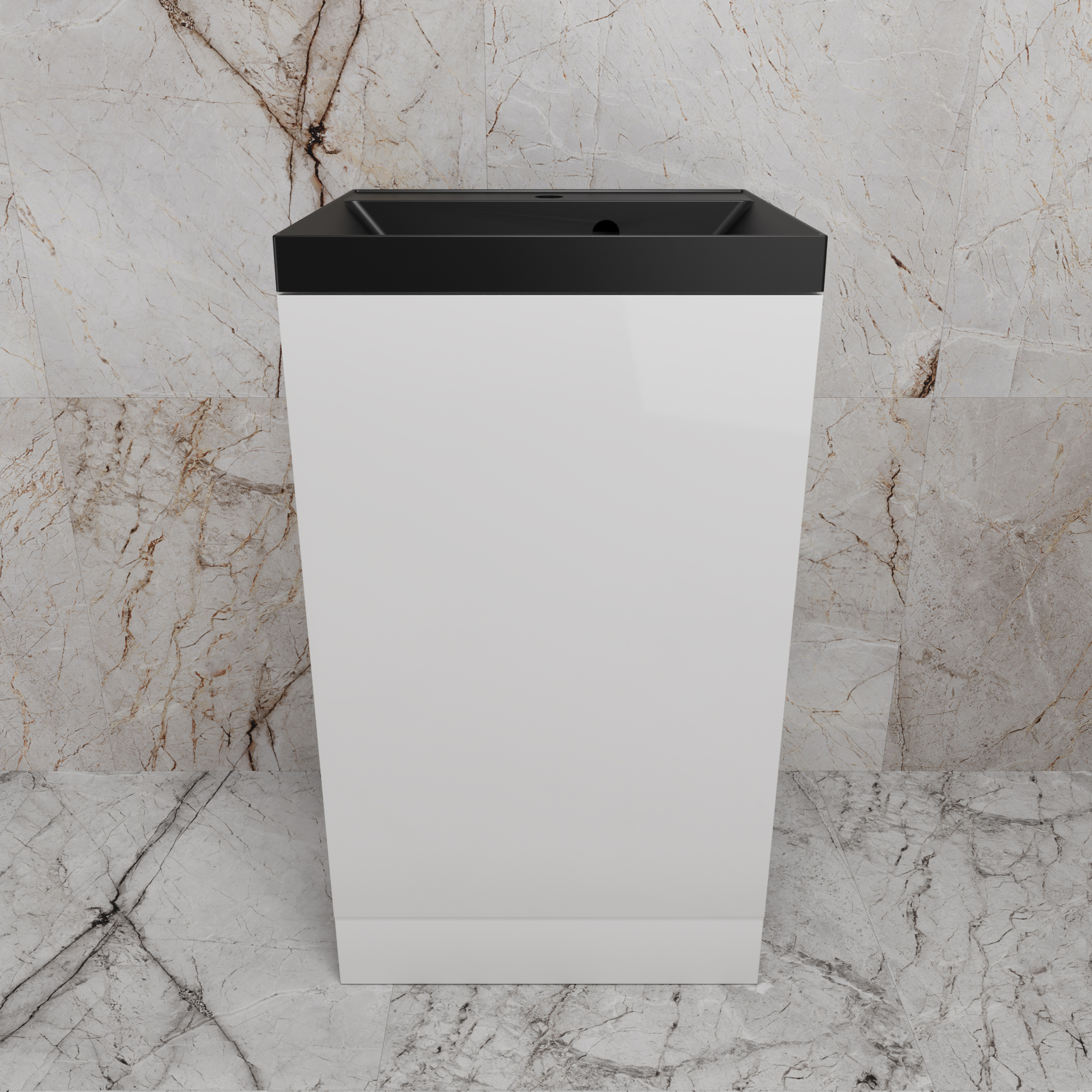 

Тумба с раковиной Style Line Моно 50 напольная, белый глянец, раковина Asti 50 антрацит