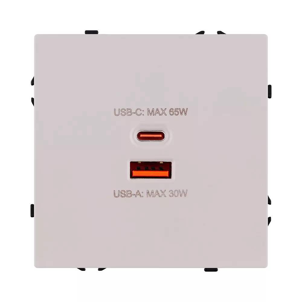 Розетка USB A+C 65W, кашемир матовый Kollinger Eclipse EC-024CM