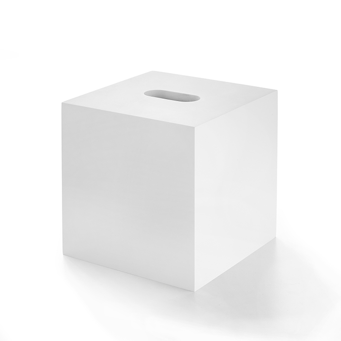 3SC(BeMood White) Диспенсер для салфеток квадратный 14,5 х 14.5 х14.5 см, композит Solid Surface, белый матовый