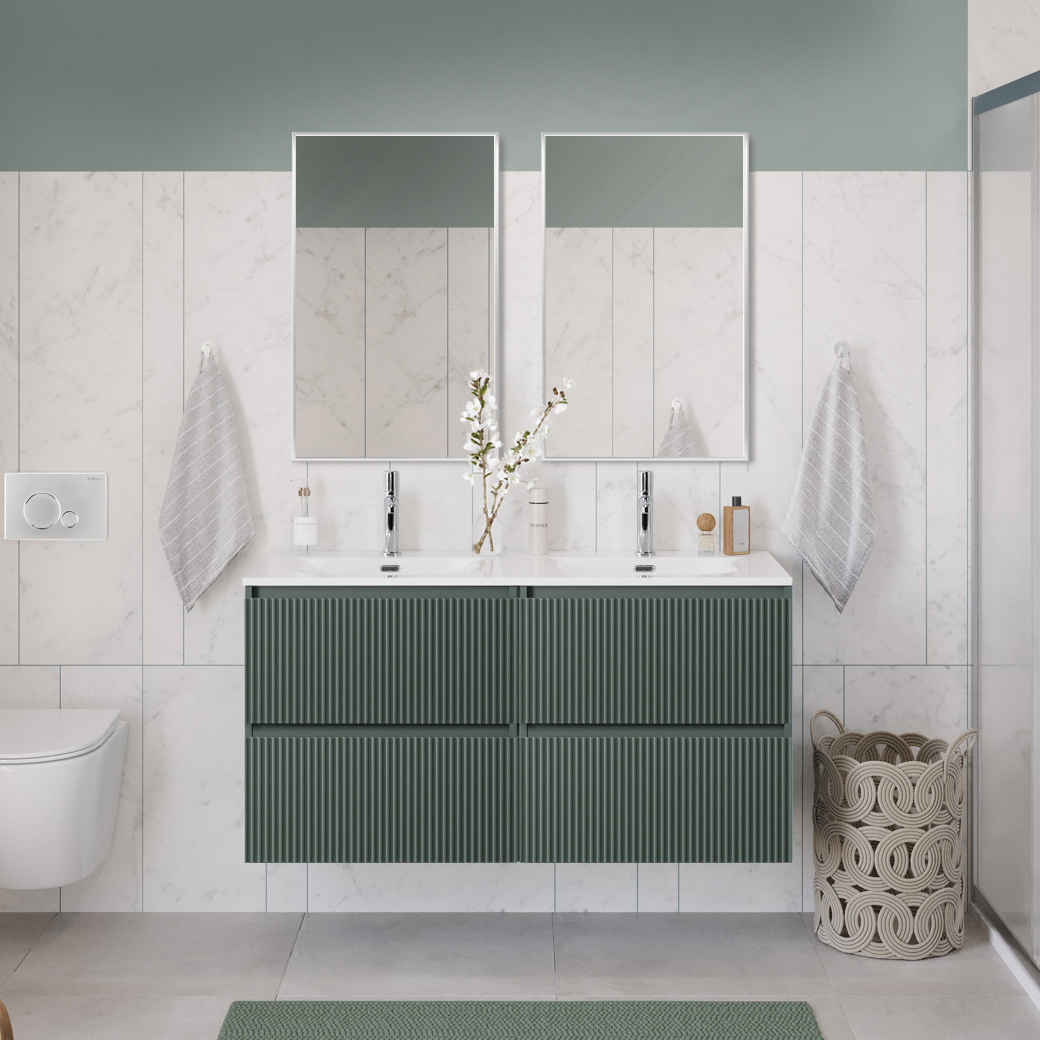 

Мебель для ванной комнаты BelBagno Uno 120 подвесная, 4 ящика, матовая еловая