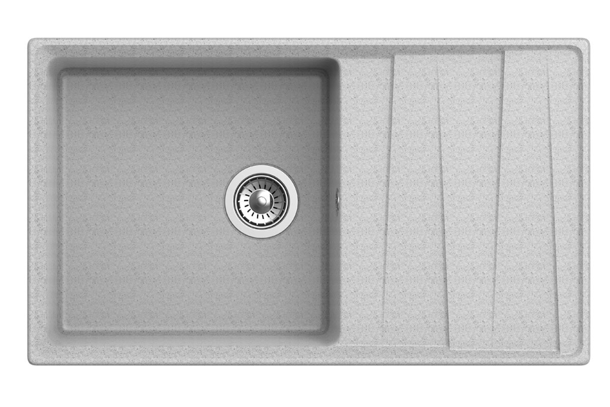 GRANFEST Мойка мрамор LEVEL, GF-LV-860L, чаш+кр 860*500, серый