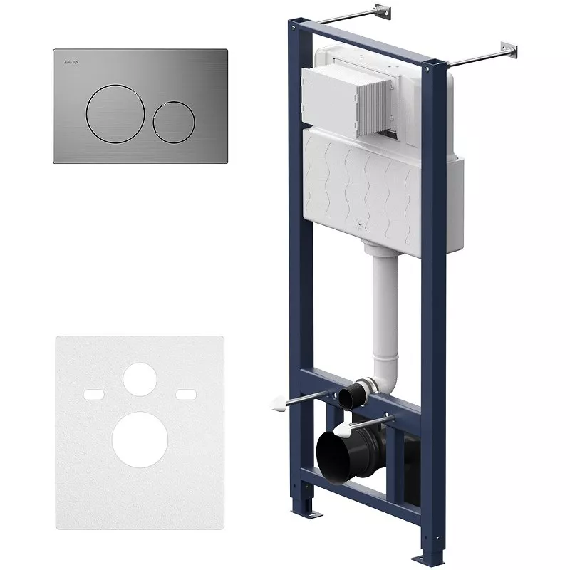 

Система инсталляции для унитазов AM.PM Pro I012704.9031 с клавишей Pro L, матовый никель