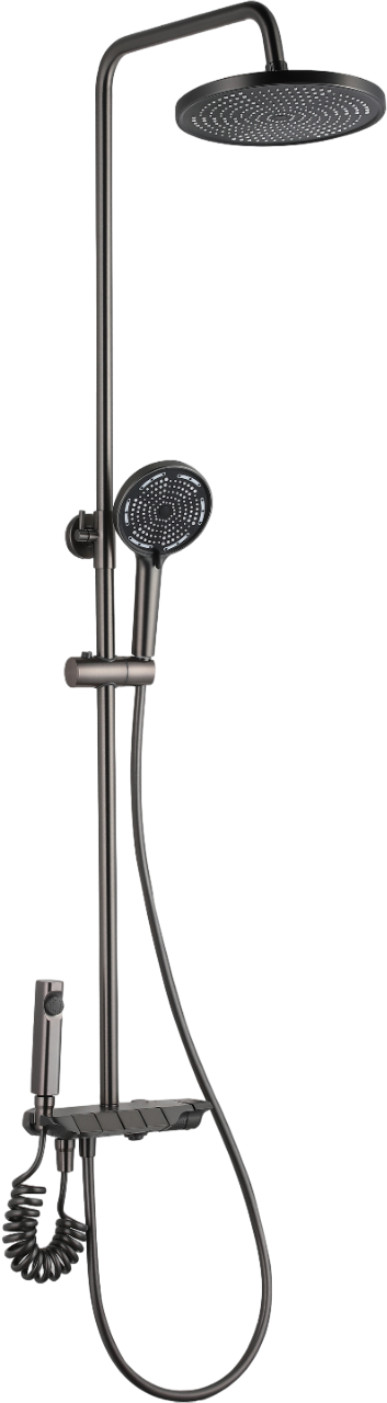 

Душевая стойка Профсан 800 PSM-800-88GA с гигиеническим душем, графит