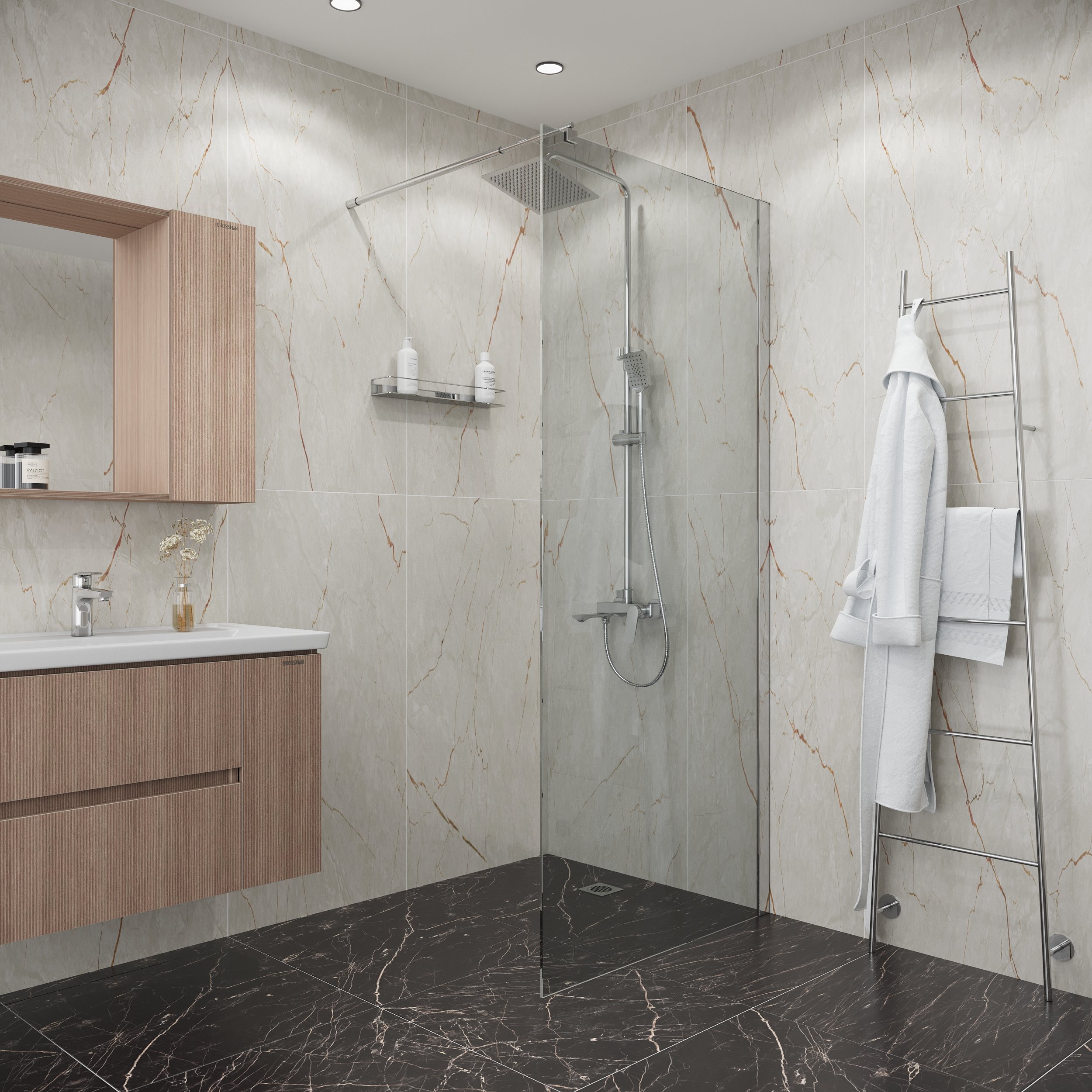 

Душевая перегородка Niagara Eco NG-531-80 80х190, профиль хром, стекло прозрачное