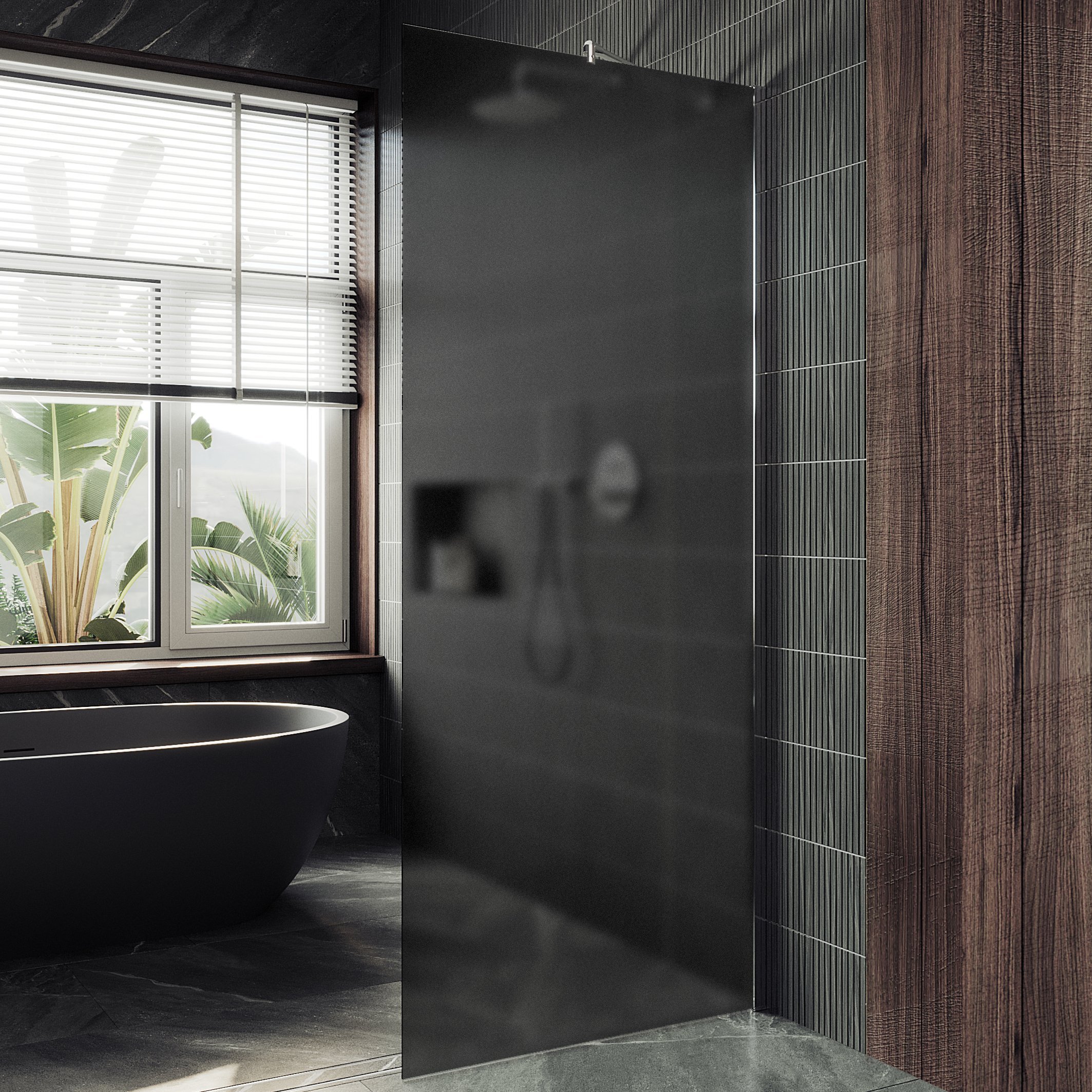 

Душевая перегородка Maybahglass MGD-682-5ш 109 см, профиль хром матовый, стекло графит матовое