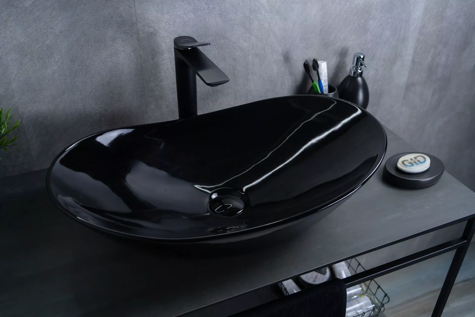 

Накладная раковина Gid 61 BL9811 черная глянцевая