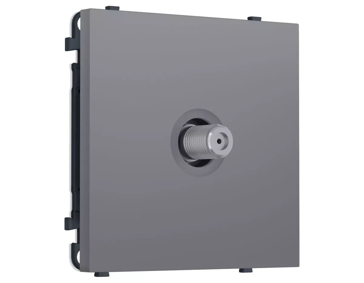 Комплект механизма ТВ-розетки SAT (Платиново-серый Мягкое касание) Ambrella Volt QUANT PRO MS873050