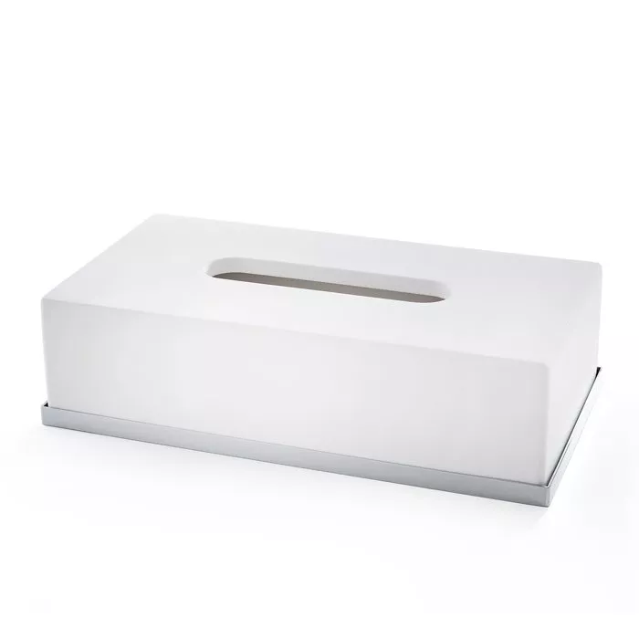 

3SC Mood Deluxe White Контейнер для бумажных салфеток, 24х7х13 см, прямоугольный, настольный, цвет: белый матовый/хром (ПО ЗАПРОСУ)
