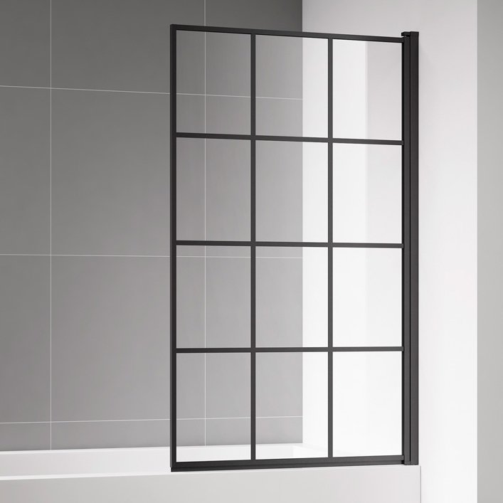 

Шторка на ванну AQUAme AQM2858-R 80х140, профиль черный матовый