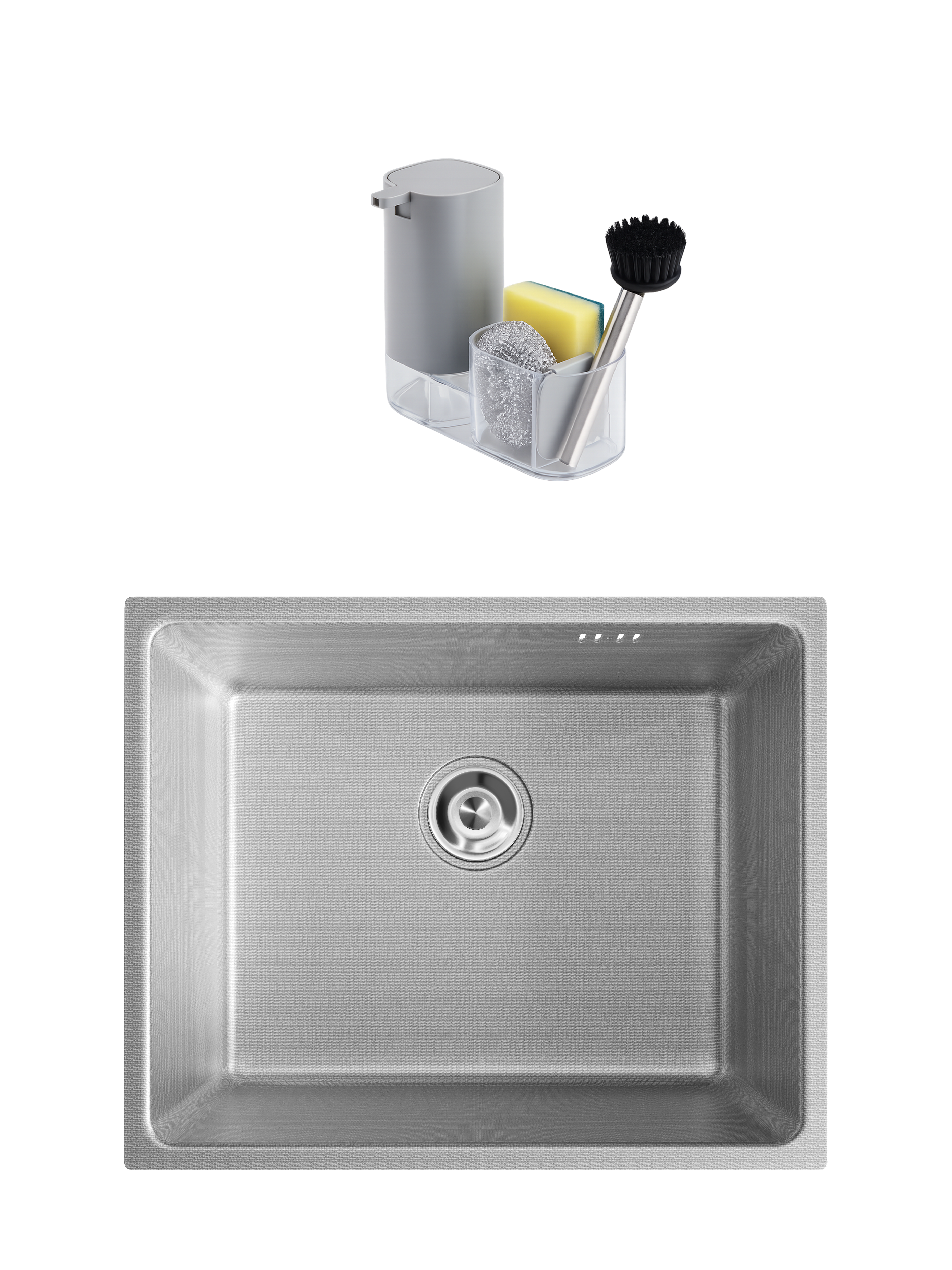 

Мойка кухонная Domaci Равенна DMC-RV5444061S 54x44, сталь, интегрированная, встраиваемая снизу, нержавеющая сталь, 54x44 см, с сифоном, сталь + Комплект аксессуаров Domaci Парма DMC-PR10GR матовый серый