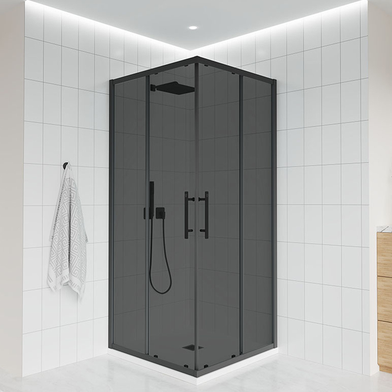 

Душевой уголок Veconi Evo 300 B 100х100 см, профиль матовый черный, стекло тонированное матовое