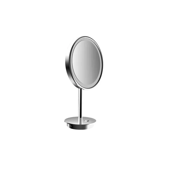 Emco Pure Косметическое зеркало, LED, Ø203mm, stand, 3x увелич., цвет хром