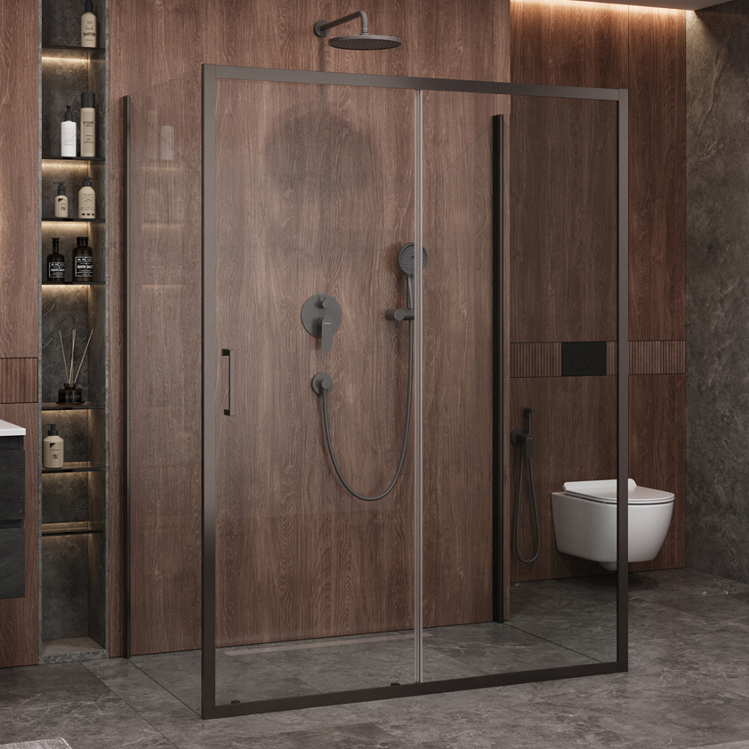 

Душевой уголок Cezares Molveno AH 12 150+90 C GM IV 150х90 см, профиль оружейная сталь, стекло прозрачное