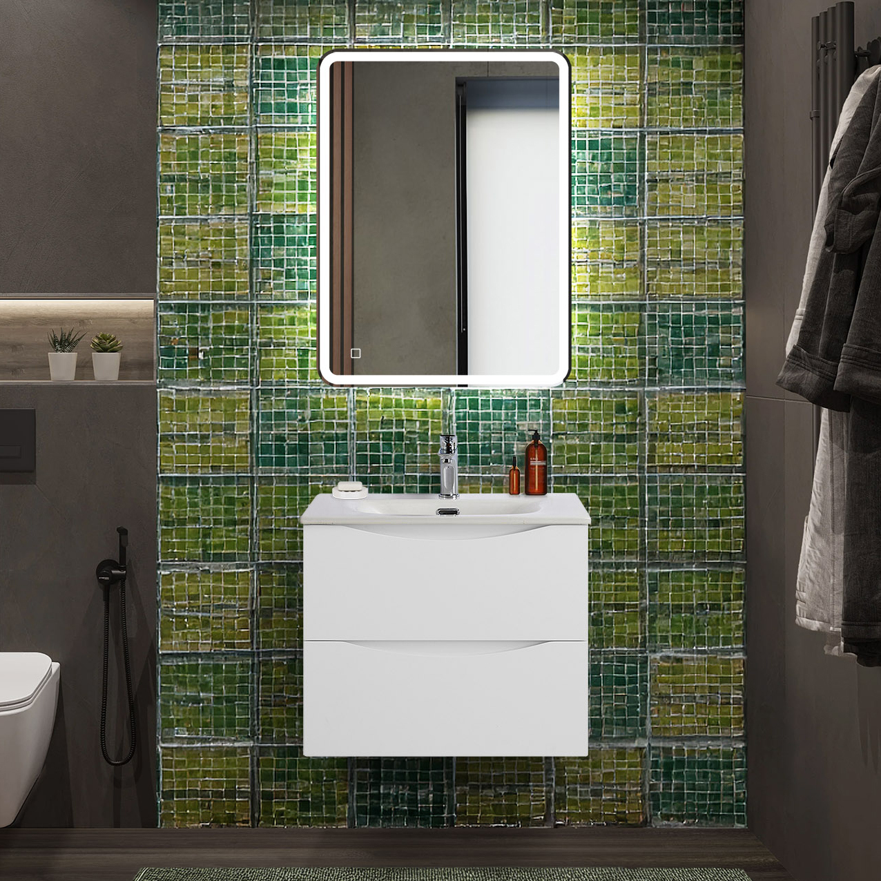 

Мебель для ванной комнаты BelBagno Marino-cer-n 60 подвесная, bianco opaco