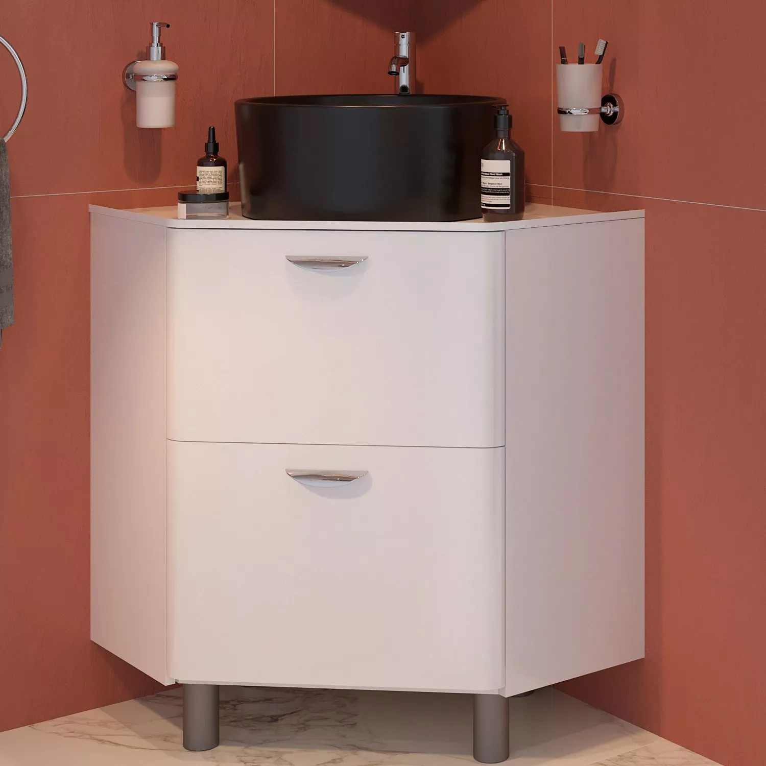 Тумбы с раковиной Тумба с раковиной STWORKI Лунд 60 белая, BOCCHI Vessel 1174-004-0125 черная матовая