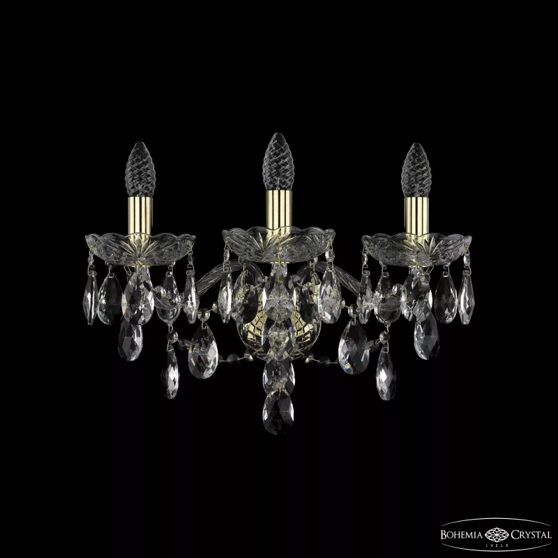 Бра с 3 лампами  Santehnika Room Бра Bohemia Ivele Crystal 1415B/3/165/XL G