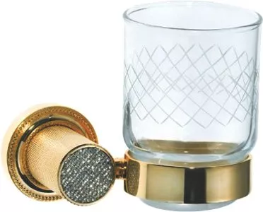 

Стакан для зубных щеток Boheme Royal Cristal золотой с прозрачными кристаллами Preciosa