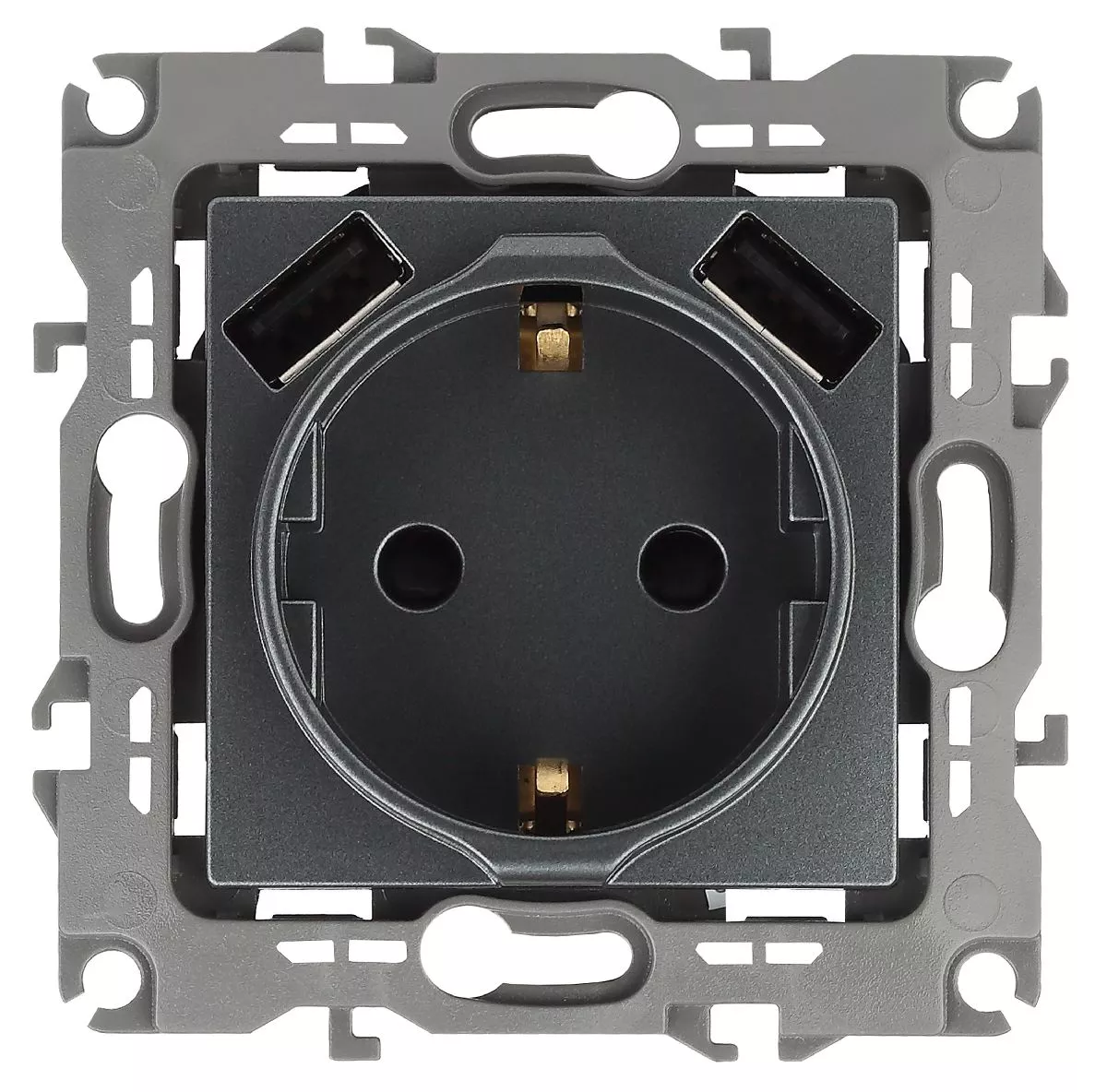 

Розетка 2P+E со шторками и 2xUSB Эра 12-4109-12 Б0047846