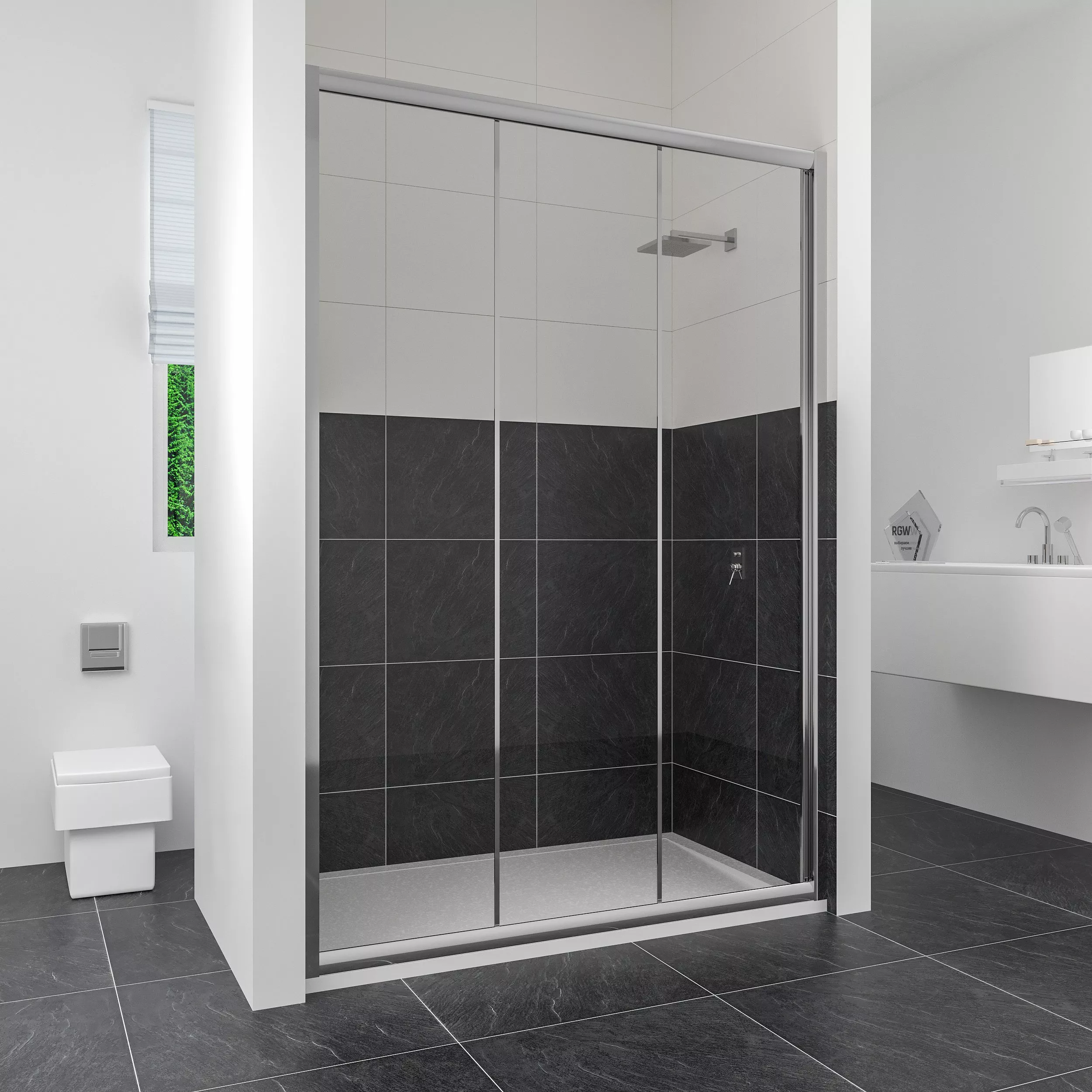 

Душевая дверь в нишу RGW Classic CL-11 (860-910)x1850 профиль хром