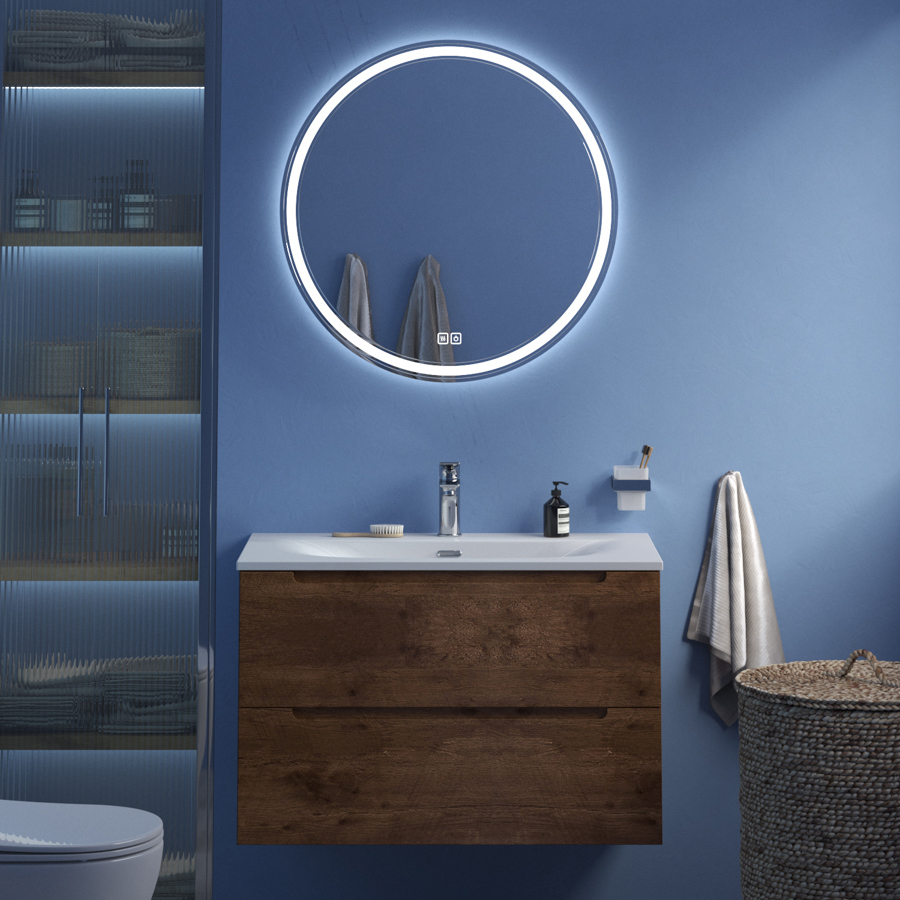 

Мебель для ванной комнаты BelBagno Etna 90 rovere moro, раковина BB-8099-90