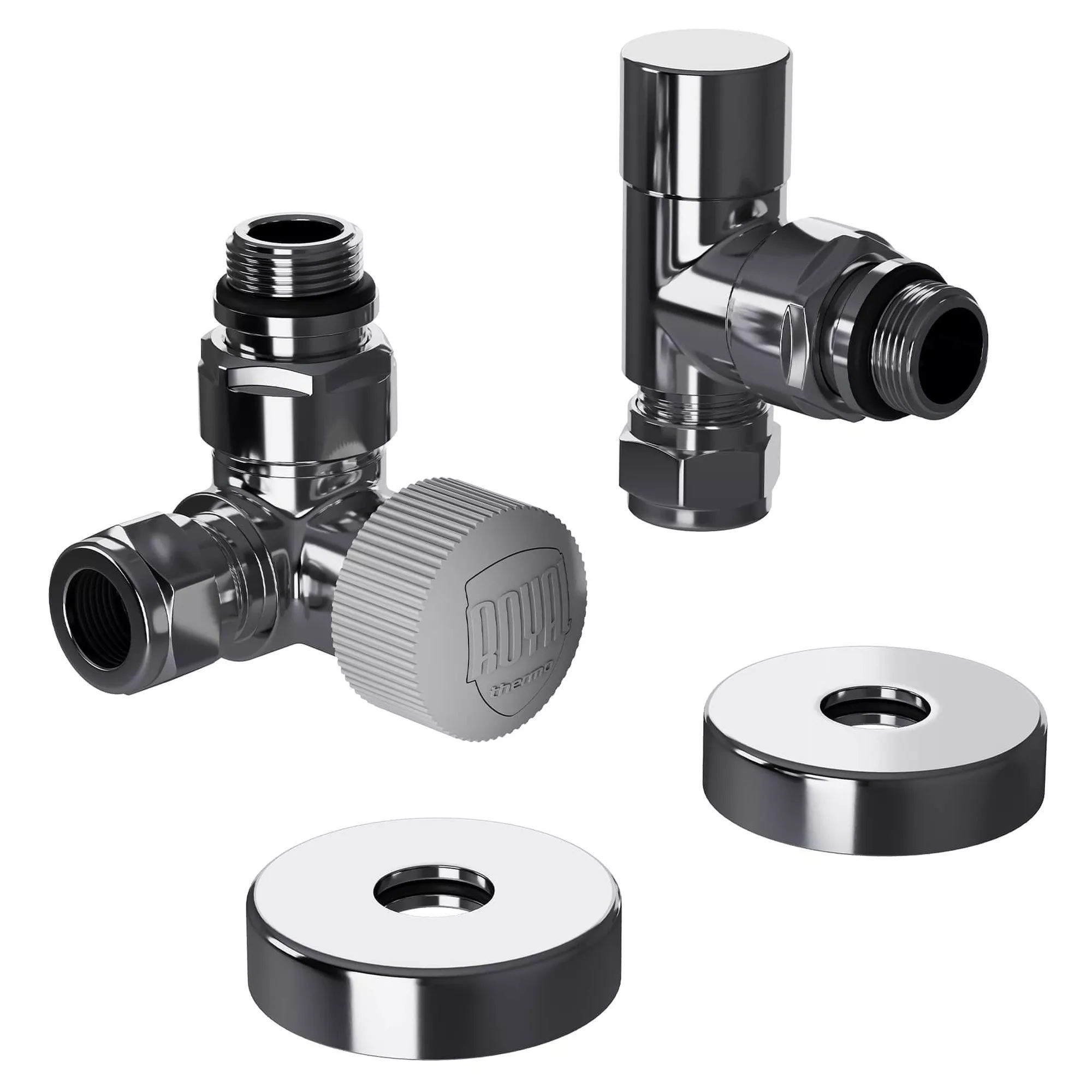 

Набор термостатический трехосевой Royal Thermo Design Pro 15мм М30х1,5 (Хром)