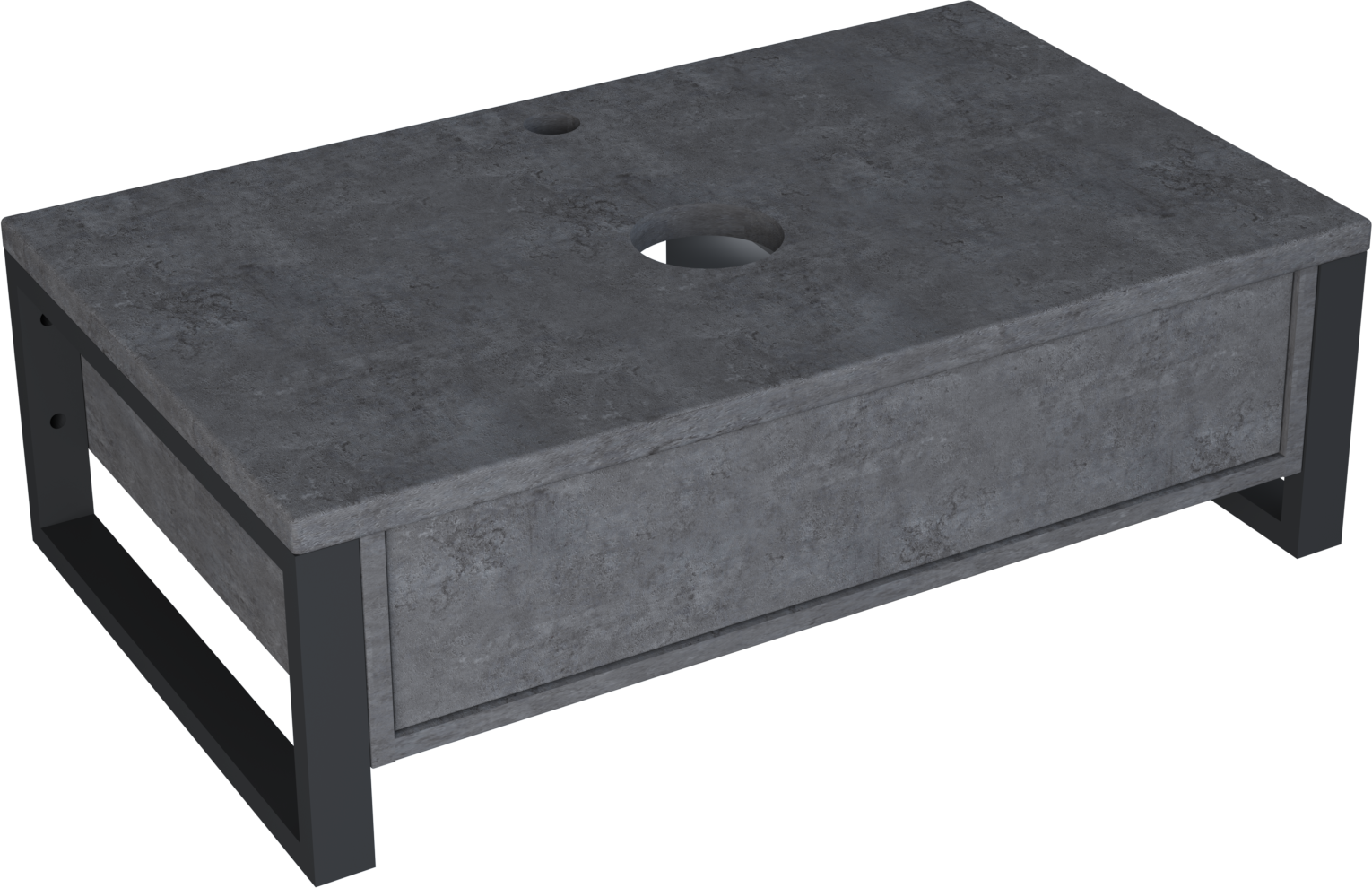 

Тумба под раковину без столешницы 1MarKa Grunge Loft 100 бетон темно-серый