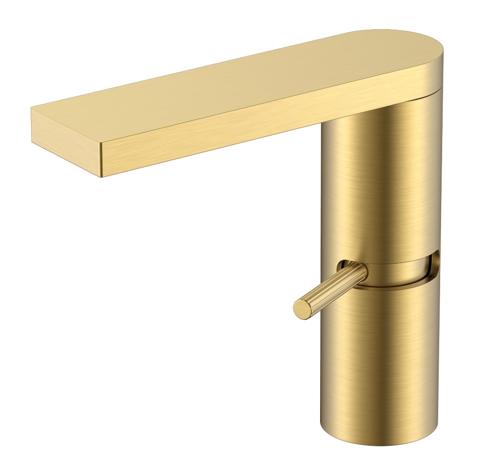 Смеситель для раковины прогрессивный Stella Matt Gold