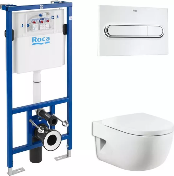 

Комплект Система инсталляции для унитазов Roca DUPLO WC 890090020 + Кнопка смыва Roca PL1 Dual хром + Крышка-сиденье Roca Meridian 8012A2004, Белый